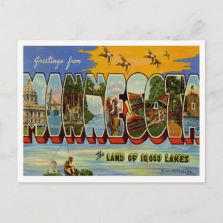 Minnesota Hälsning från USA Stater Vykort