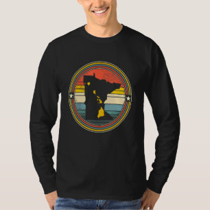 Minnesota Hawaii Roots Origine State Karta Retro T Shirt