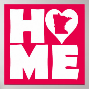 Minnesota Hem Heart State Affisch Skylt