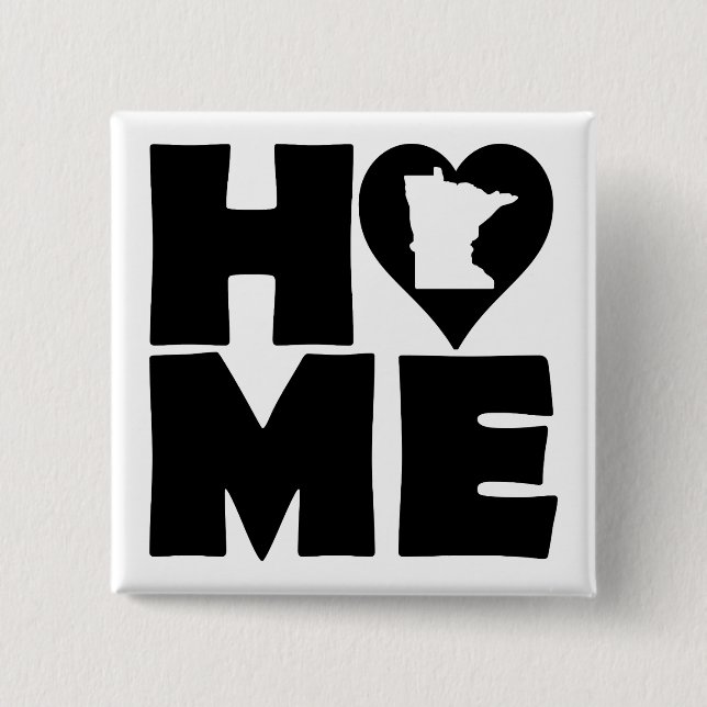 Minnesota Hem Heart State Knapp Märke Pin (Framsida)