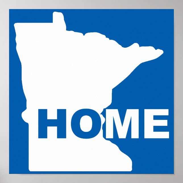 Minnesota Hem Hemifrån Stat Poster Skylt (Framsidan)