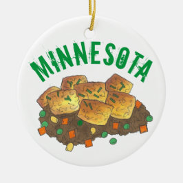Minnesota Hett Dish Tater Tot Casserole Foodie Julgransprydnad Keramik