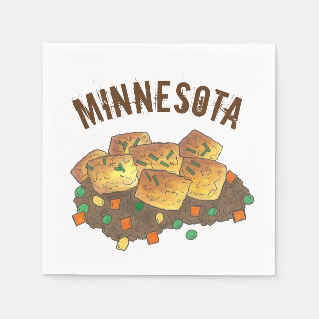 Minnesota Hett Dish Tater Tot Casserole Pappersservett (Framsidan)