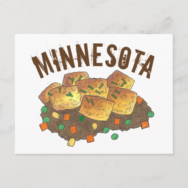 Minnesota Hett Dish Tater Tot Casserole Vykort (Framsida)