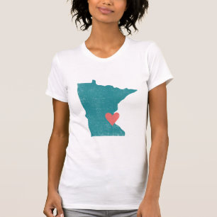 Minnesota hjärtaskjorta (turkos) - anpassade! t-shirt