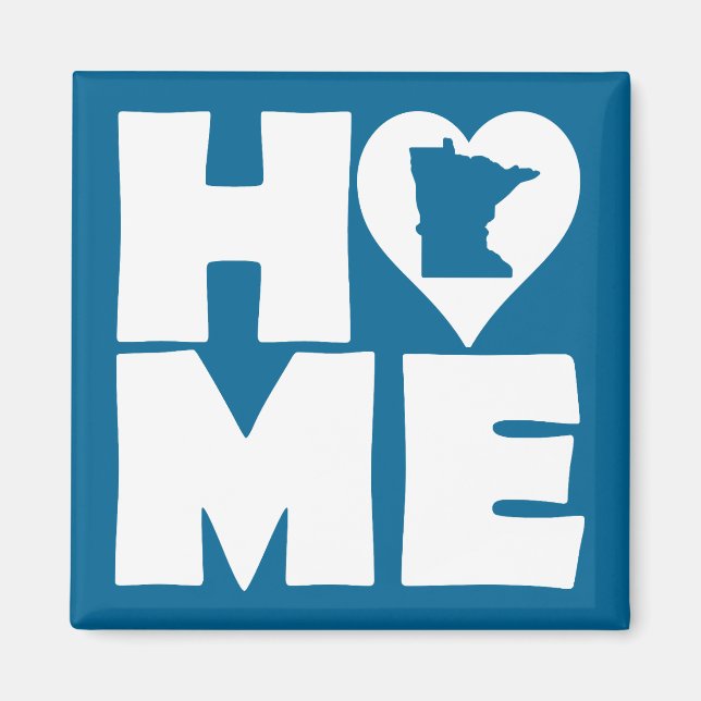 Minnesota Home Heart State Kylskåp Magnet (Framsidan)