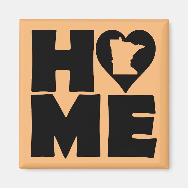 Minnesota Home Heart State Kylskåp Magnet (Framsidan)