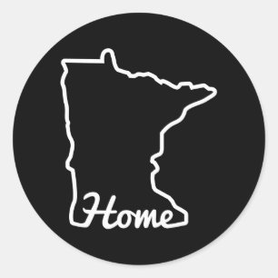 Minnesota Home Mn State Karta Minnesotan Runt Klistermärke