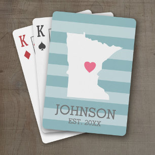 Minnesota Home State City Karta - Personligt bröll Spelkort