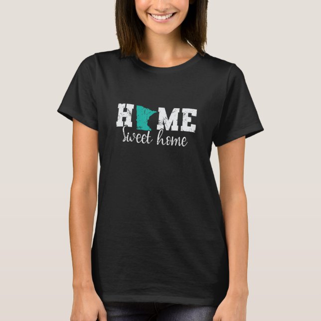Minnesota Home sweet Home USA America T Shirt (Framsida)