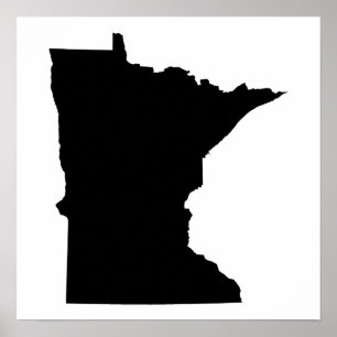 Minnesota i svart och vitt poster