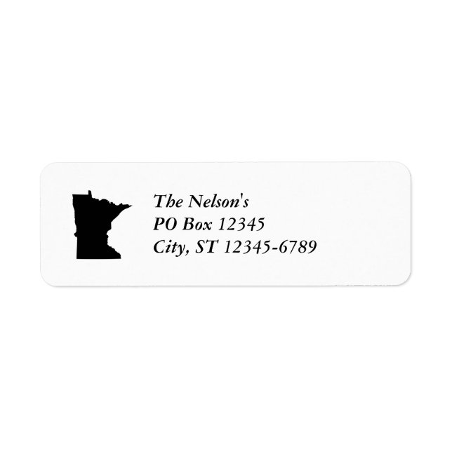 Minnesota i svart och vitt returadress etikett (Framsidan)