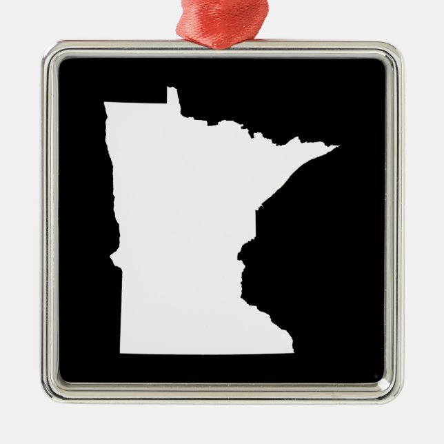 Minnesota i vitt och svart julgransprydnad metall (Framsidan)