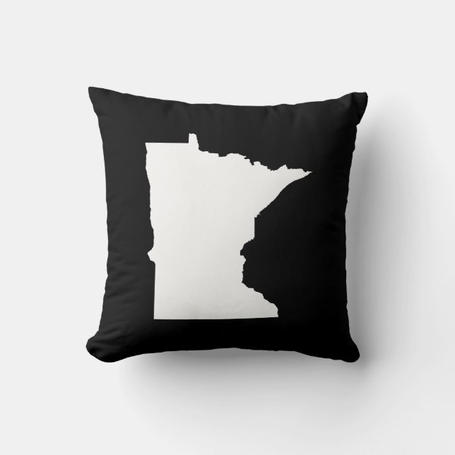 Minnesota i vitt och svart kudde (Framsida)