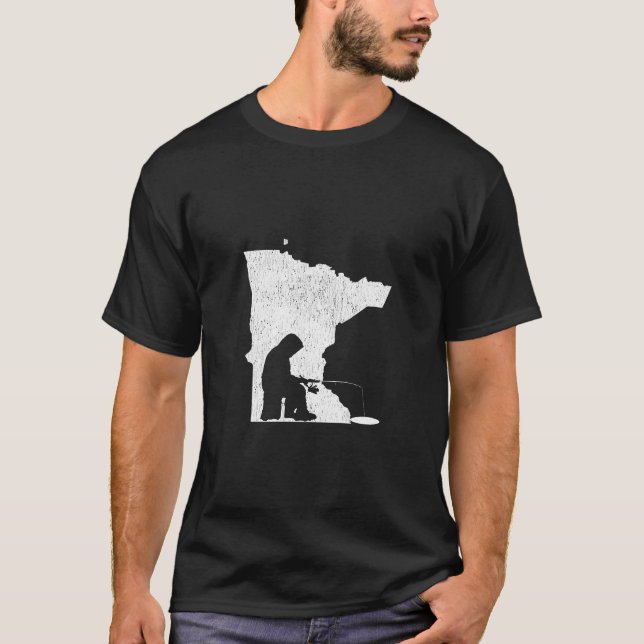 Minnesota Ice FishState Karta T Shirt (Framsida)