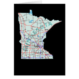 Minnesota Interstate Karta-kort Hälsningskort