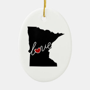 Minnesota kärlek! Gåvor för MN-älskare Julgransprydnad Keramik