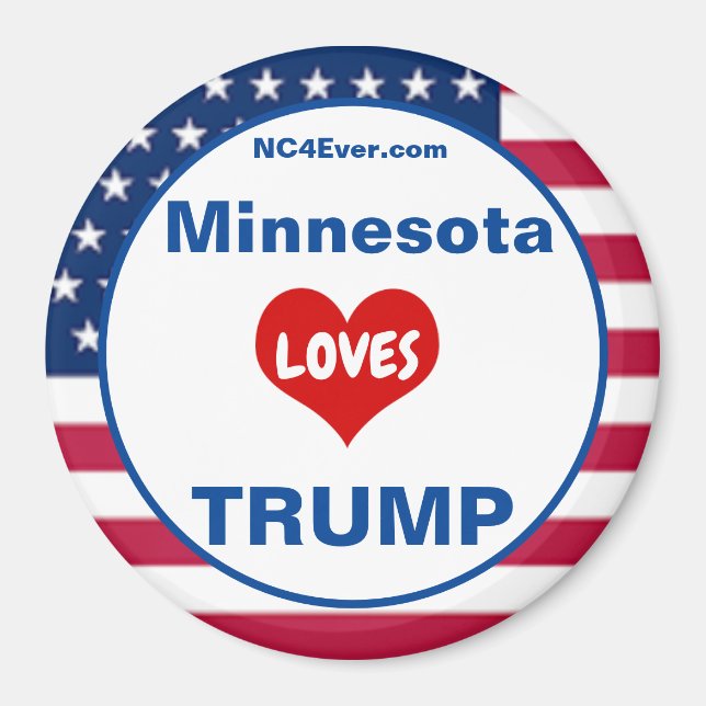 Minnesota KÄRLEK TRUMP Patriotic Fridge Magnet (Framsidan)