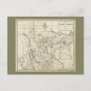 Minnesota Karta (1849) Vykort