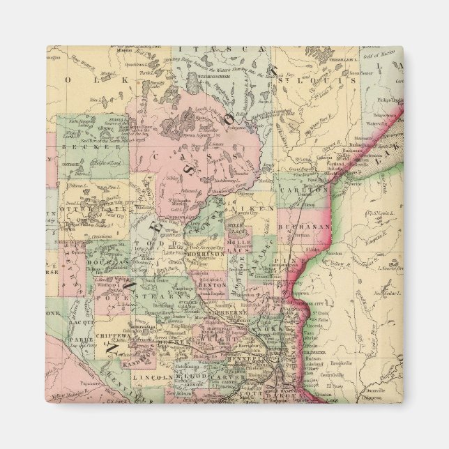 Minnesota Karta av Mitchell Magnet (Framsidan)