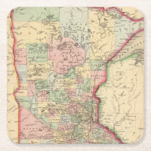 Minnesota karta av Mitchell Underlägg Papper Kvadrat