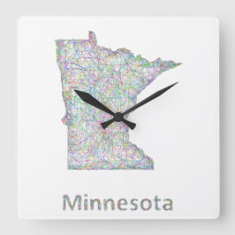 Minnesota karta fyrkantig klocka
