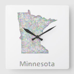 Minnesota karta fyrkantig klocka