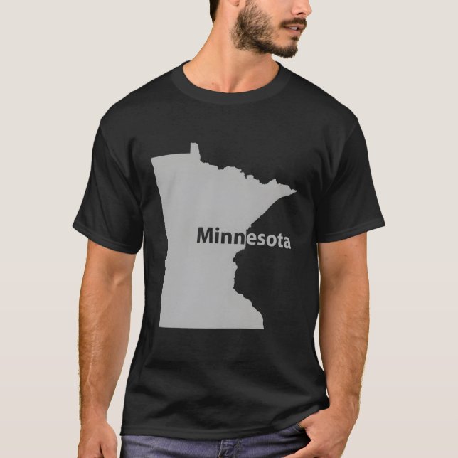 Minnesota Karta Home State Pride Gift T Shirt (Framsida)