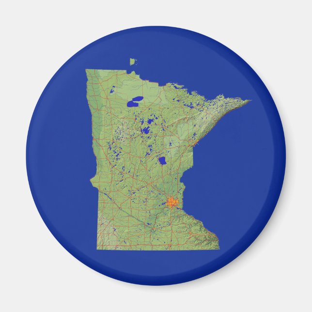Minnesota Karta Magnet (Framsidan)