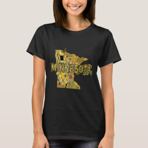 Minnesota Karta och Text T Shirt
