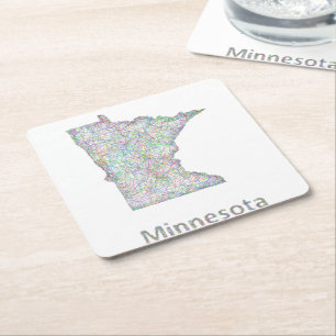 Minnesota karta underlägg papper kvadrat