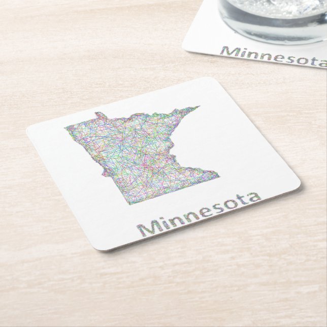 Minnesota karta underlägg papper kvadrat (Vinklad)
