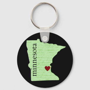 Minnesota Keychain med hjärta Nyckelring