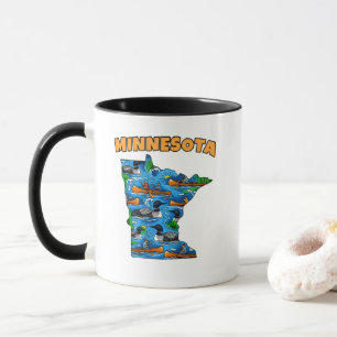 Minnesota Kontur Tatuering Stil Mugg
