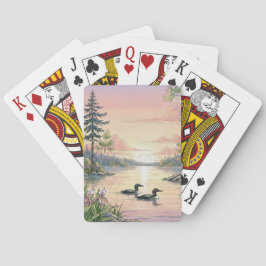 Minnesota Lake Sunset with Loons, Playing Cards Casinokort