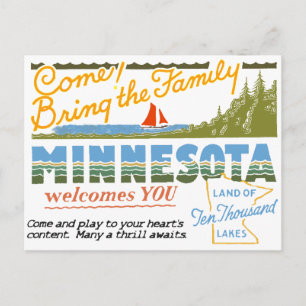 Minnesota - Land 10 000 Sjöar Vykort