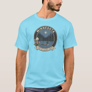 Minnesota Land of 10,000 sjöar Midnight Loon Art T Shirt