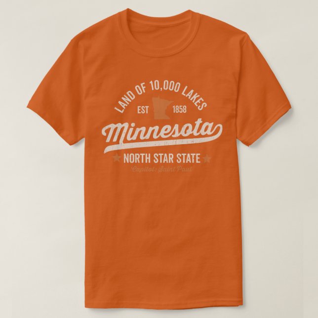 Minnesota Land på 10000 Sjöar T Shirt (Design framsida)