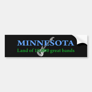 Minnesota - Land på 10 000 Bands Bildekal