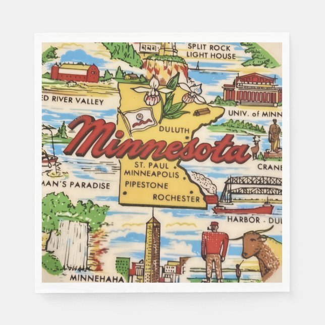 Minnesota Landmärken Parti  Pappersservett (Framsidan)