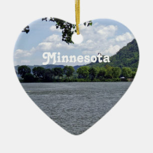 Minnesota landskap julgransprydnad keramik