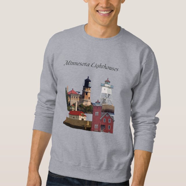 Minnesota Lighthouses-tröjans svarta bokstäver Lång Ärmad Tröja (Framsida)