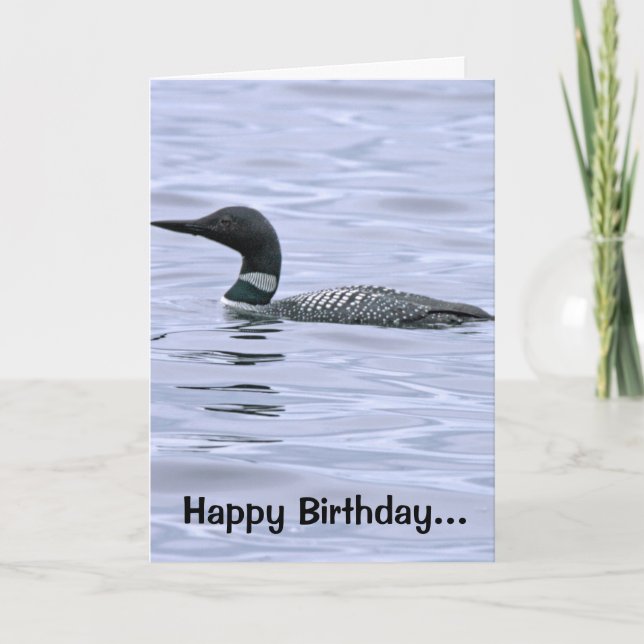 Minnesota Loon Birthday Card Kort (Framsida)