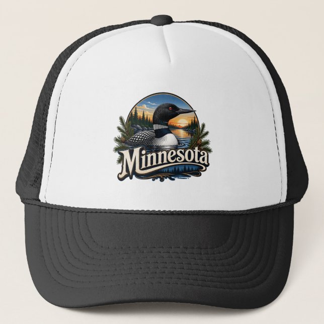 Minnesota Loon Fågel Natur Konst Keps (Framsida)