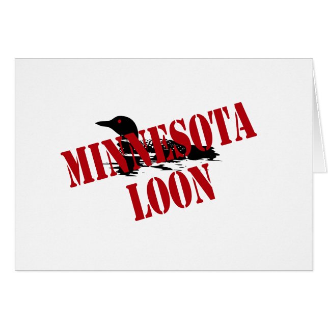 Minnesota Loon Hälsningskort (Framsidan Horizontal)