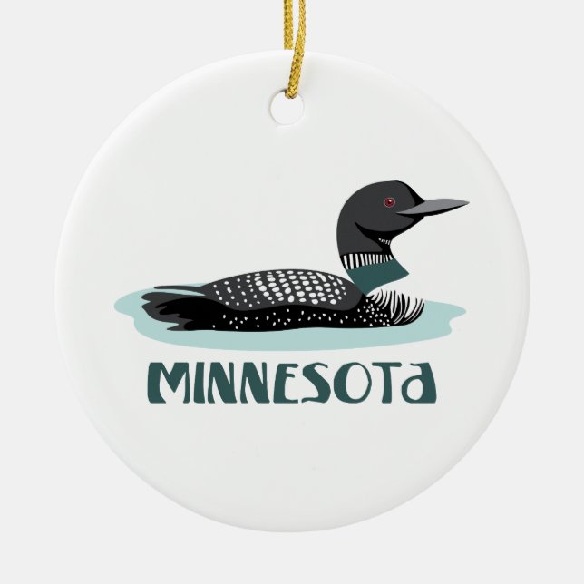 Minnesota Loon Julgransprydnad Keramik (Framsidan)