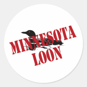Minnesota Loon Runt Klistermärke