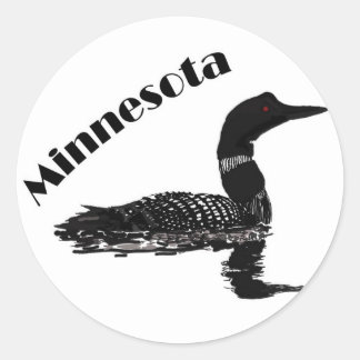 Minnesota loon runt klistermärke