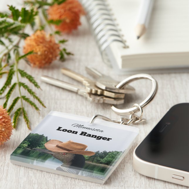 Minnesota Loon Skogsvaktare Acrylic Keychain (Högra Framsidan)