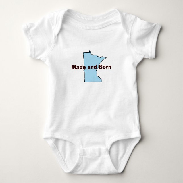 Minnesota Made and Born Baby T-shirt (Framsida)